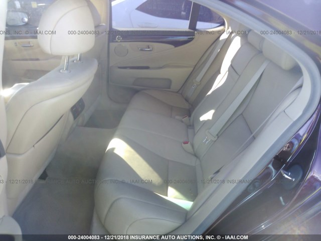 JTHBL46F875009740 - 2007 LEXUS LS 460 MAROON photo 8