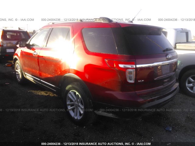 1FM5K7D8XFGC62564 - 2015 FORD EXPLORER XLT RED photo 3