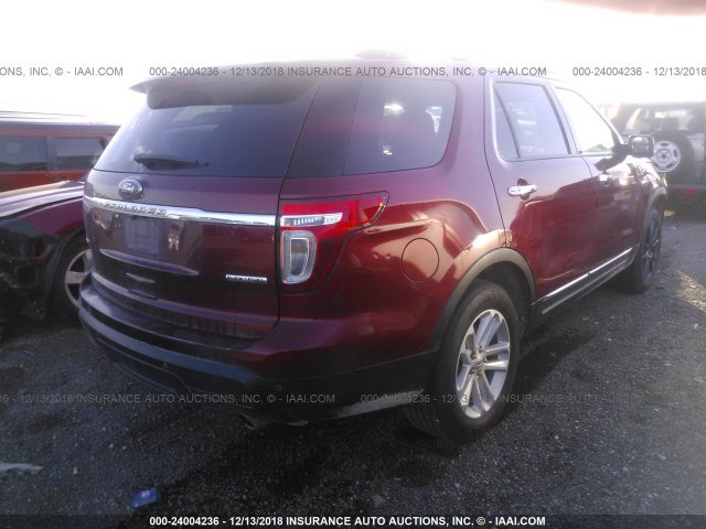 1FM5K7D8XFGC62564 - 2015 FORD EXPLORER XLT RED photo 4