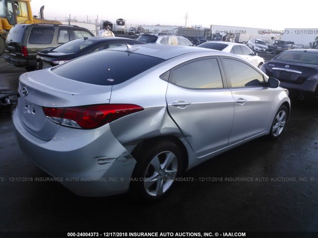 KMHDH4AE5CU460761 - 2012 HYUNDAI ELANTRA GLS/LIMITED SILVER photo 4