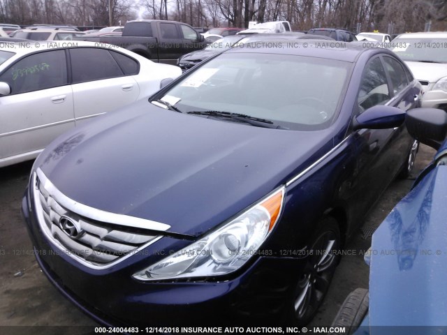 5NPEC4AC9DH617239 - 2013 HYUNDAI SONATA SE/LIMITED Dark Blue photo 2