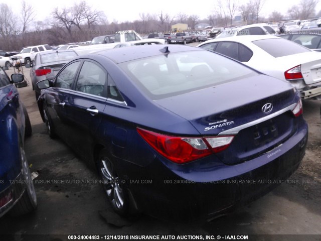 5NPEC4AC9DH617239 - 2013 HYUNDAI SONATA SE/LIMITED Dark Blue photo 3