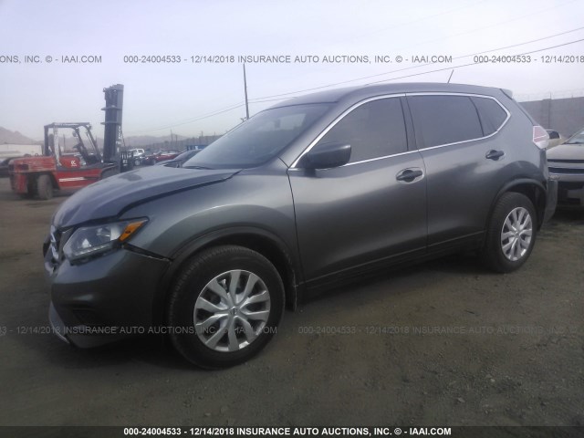 JN8AT2MT2GW012044 - 2016 NISSAN ROGUE S/SL/SV SILVER photo 2