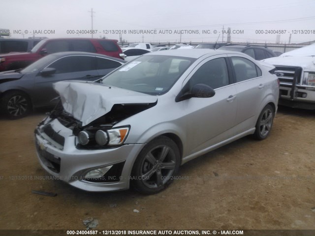 1G1JG5SB0E4208321 - 2014 CHEVROLET SONIC RS SILVER photo 2