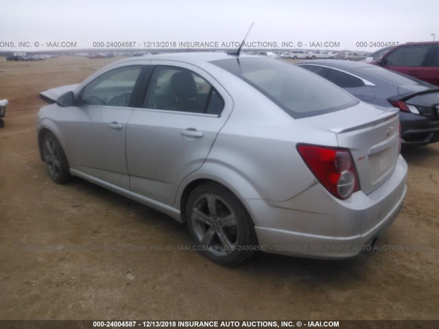 1G1JG5SB0E4208321 - 2014 CHEVROLET SONIC RS SILVER photo 3