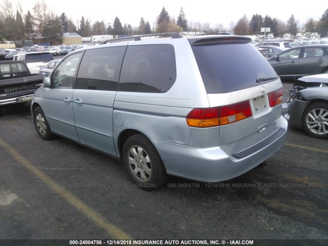 2HKRL18062H584886 - 2002 HONDA ODYSSEY EXL BLUE photo 3