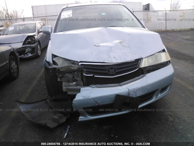 2HKRL18062H584886 - 2002 HONDA ODYSSEY EXL BLUE photo 6