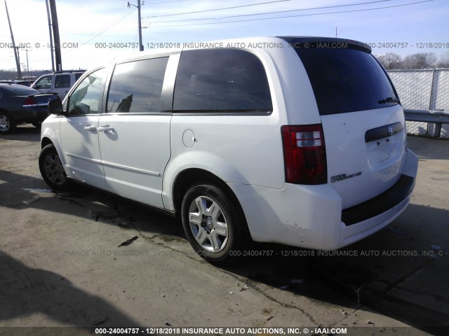 2D8HN44E89R585299 - 2009 DODGE GRAND CARAVAN SE WHITE photo 3