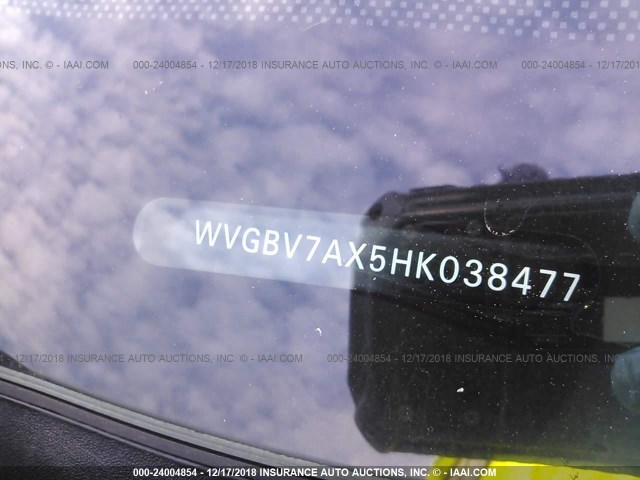 WVGBV7AX5HK038477 - 2017 VOLKSWAGEN TIGUAN S/LIMITED WHITE photo 9