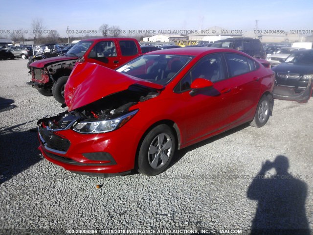 1G1BC5SM7H7265071 - 2017 CHEVROLET CRUZE RED photo 2