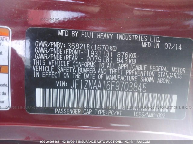 JF1ZNAA16F9703845 - 2015 TOYOTA SCION FR-S RED photo 9