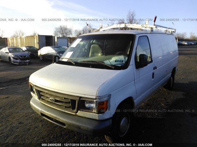 1FTRE14213HB24018 - 2003 FORD ECONOLINE E150 VAN WHITE photo 2