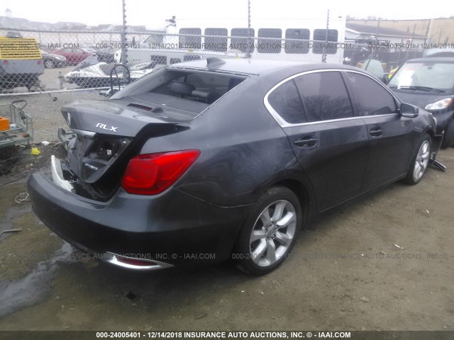 JH4KC1F34EC004466 - 2014 ACURA RLX GRAY photo 4