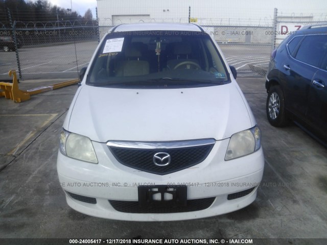 JM3LW28A530370506 - 2003 MAZDA MPV WAGON WHITE photo 6