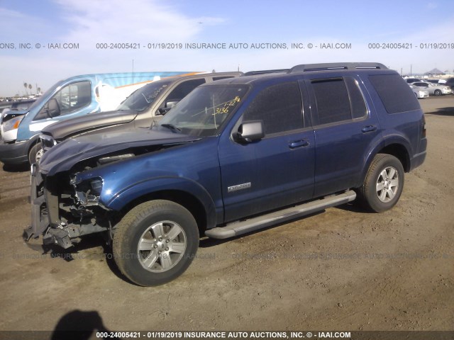 1FMEU73E07UA95944 - 2007 FORD EXPLORER XLT BLUE photo 2