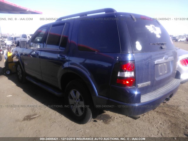 1FMEU73E07UA95944 - 2007 FORD EXPLORER XLT BLUE photo 3