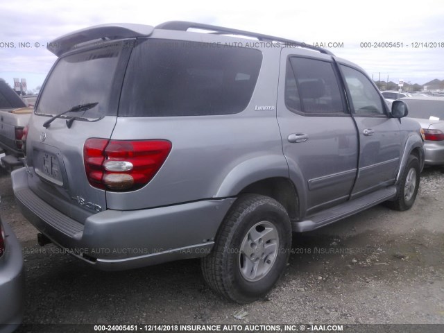 5TDBT48A62S078853 - 2002 TOYOTA SEQUOIA LIMITED SILVER photo 4