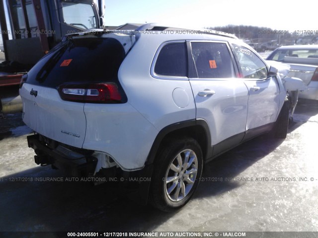 1C4PJMDS8FW692450 - 2015 JEEP CHEROKEE LIMITED WHITE photo 4