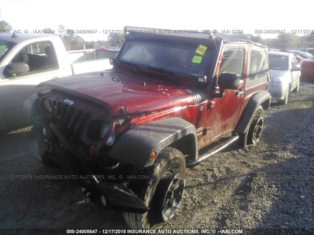 1C4AJWAGXCL236349 - 2012 JEEP WRANGLER SPORT BURGUNDY photo 2