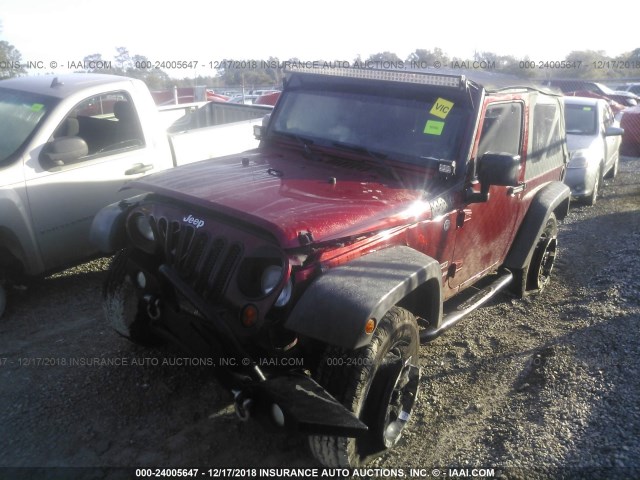 1C4AJWAGXCL236349 - 2012 JEEP WRANGLER SPORT BURGUNDY photo 6