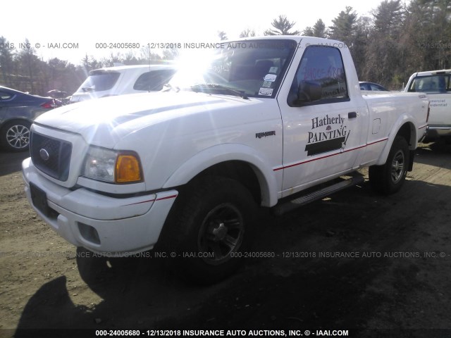 1FTYR11U75PA76863 - 2005 FORD RANGER WHITE photo 2