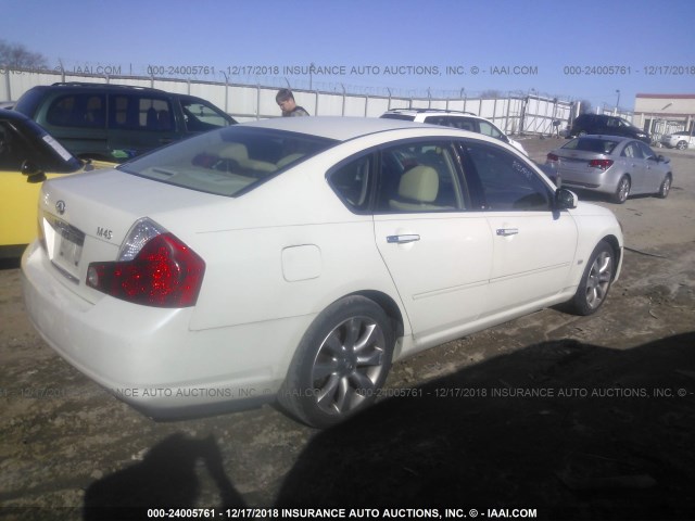 JNKBY01E17M400579 - 2007 INFINITI M45 SPORT WHITE photo 4