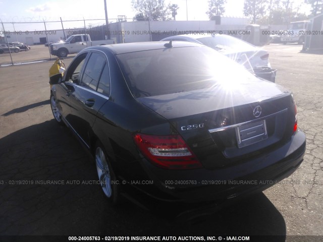 WDDGF4HB7CA604188 - 2012 MERCEDES-BENZ C 250 BLACK photo 3