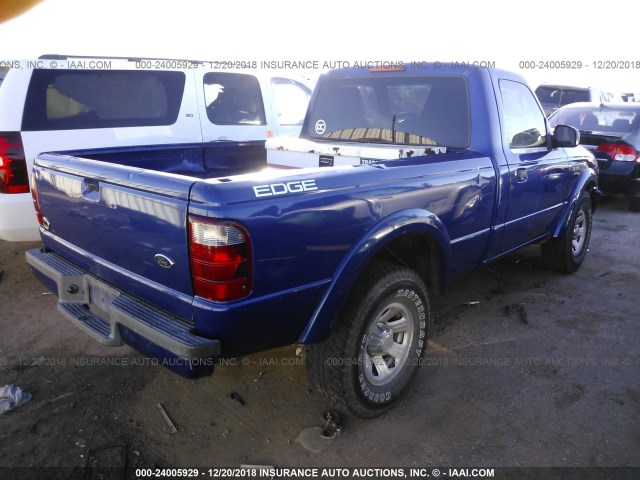 1FTYR10U84PA13870 - 2004 FORD RANGER BLUE photo 4