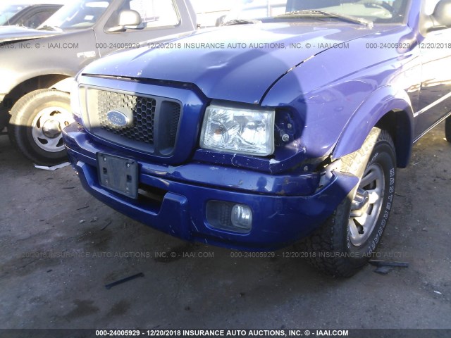 1FTYR10U84PA13870 - 2004 FORD RANGER BLUE photo 6