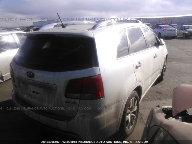 5XYKWDA24CG219072 - 2012 KIA SORENTO SX WHITE photo 4