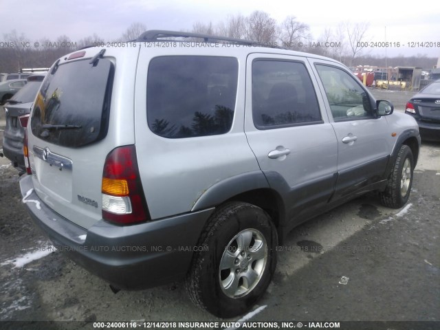 4F2YU08132KM55694 - 2002 MAZDA TRIBUTE LX/ES SILVER photo 4