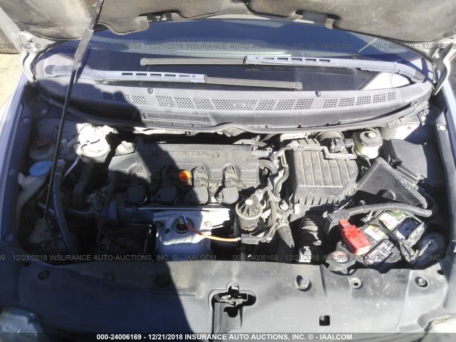 2HGFG12939H504186 - 2009 HONDA CIVIC EXL SILVER photo 10