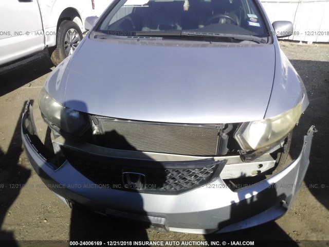 2HGFG12939H504186 - 2009 HONDA CIVIC EXL SILVER photo 6