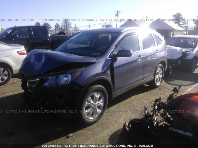 2HKRM4H7XEH690712 - 2014 HONDA CR-V EXL 蓝色 照片 2