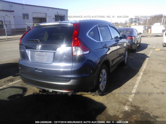 2HKRM4H7XEH690712 - 2014 HONDA CR-V EXL 蓝色 照片 4