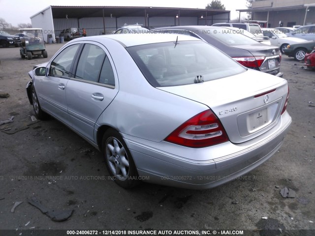 WDBRF61J12E005843 - 2002 MERCEDES-BENZ C 240 SILVER photo 3