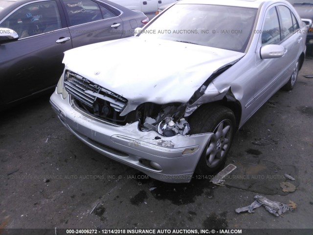 WDBRF61J12E005843 - 2002 MERCEDES-BENZ C 240 SILVER photo 6