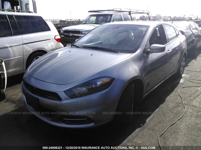 1C3CDFBB0GD661358 - 2016 DODGE DART SXT SILVER photo 2