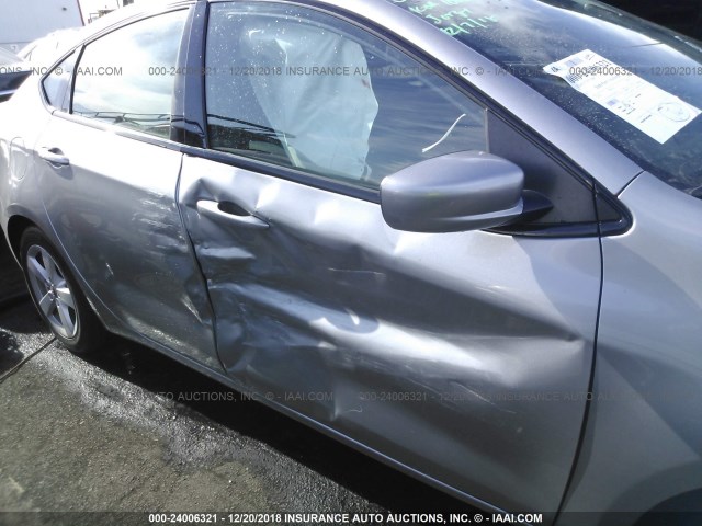 1C3CDFBB0GD661358 - 2016 DODGE DART SXT SILVER photo 6