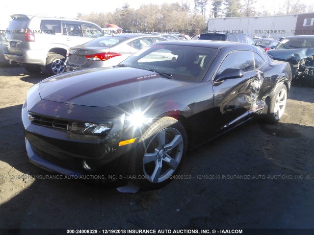 2G1FE1E38E9141411 - 2014 CHEVROLET CAMARO LS BLACK photo 2