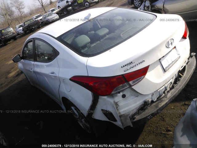 5NPDH4AEXDH411300 - 2013 HYUNDAI ELANTRA GLS/LIMITED WHITE photo 3