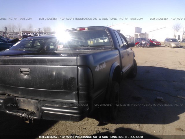 1D7HG48N64S718433 - 2004 DODGE DAKOTA QUAD SLT BLACK photo 4