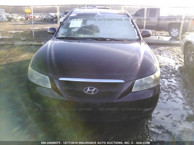 5NPEU46F96H081945 - 2006 HYUNDAI SONATA GLS/LX BROWN photo 6