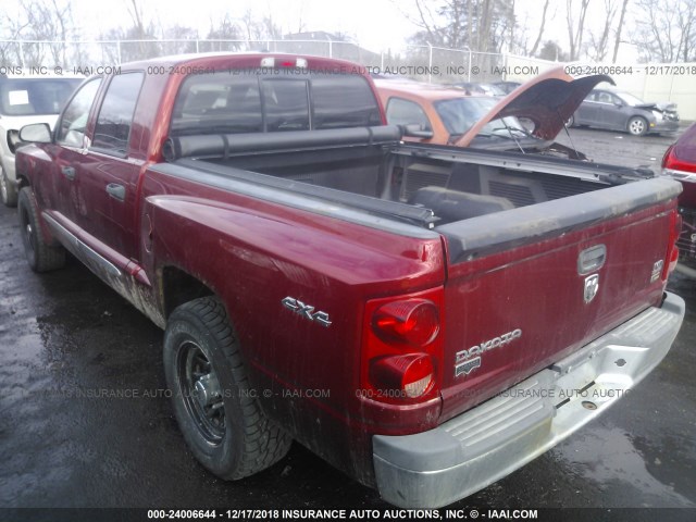 1D7HW58N98S633553 - 2008 DODGE DAKOTA QUAD LARAMIE RED photo 3