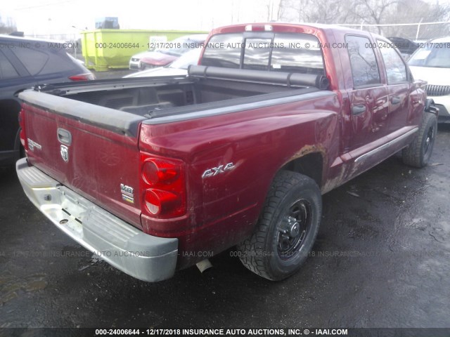 1D7HW58N98S633553 - 2008 DODGE DAKOTA QUAD LARAMIE RED photo 4