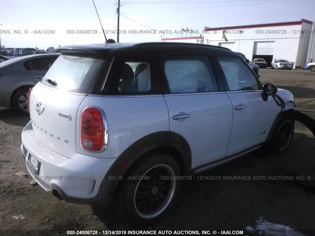 WMWZC5C53FWP47193 - 2015 MINI COOPER S COUNTRYMAN WHITE photo 4