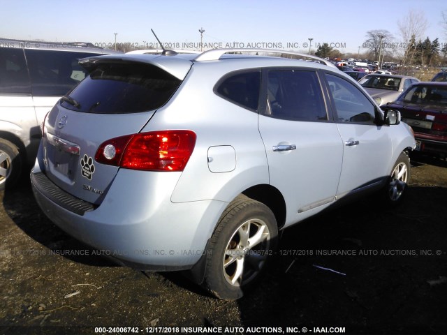 JN8AS5MVXBW277552 - 2011 NISSAN ROGUE S/SV/KROM Light Blue photo 4