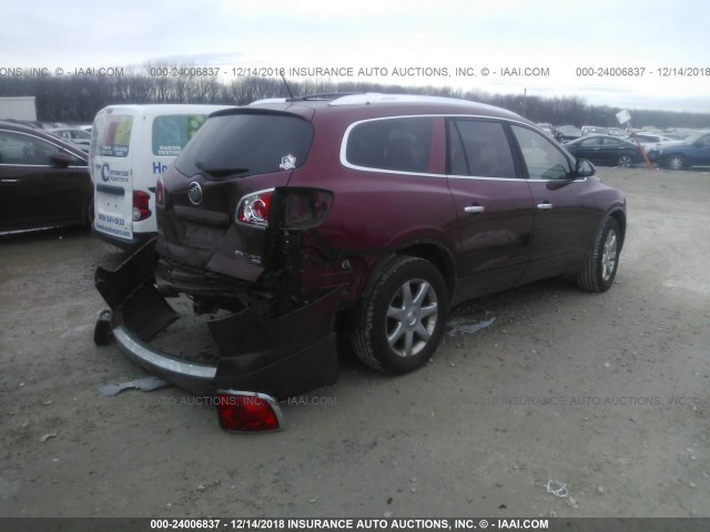 5GAEV23788J275912 - 2008 BUICK ENCLAVE CXL RED photo 4