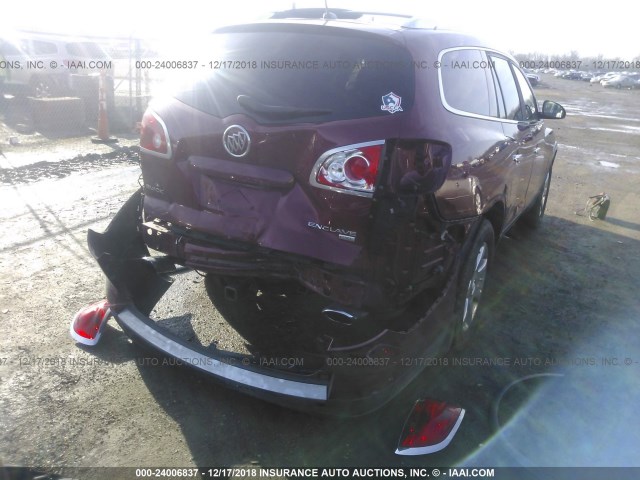 5GAEV23788J275912 - 2008 BUICK ENCLAVE CXL RED photo 6