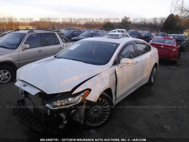 3FA6P0K9XDR266347 - 2013 FORD FUSION TITANIUM WHITE photo 2